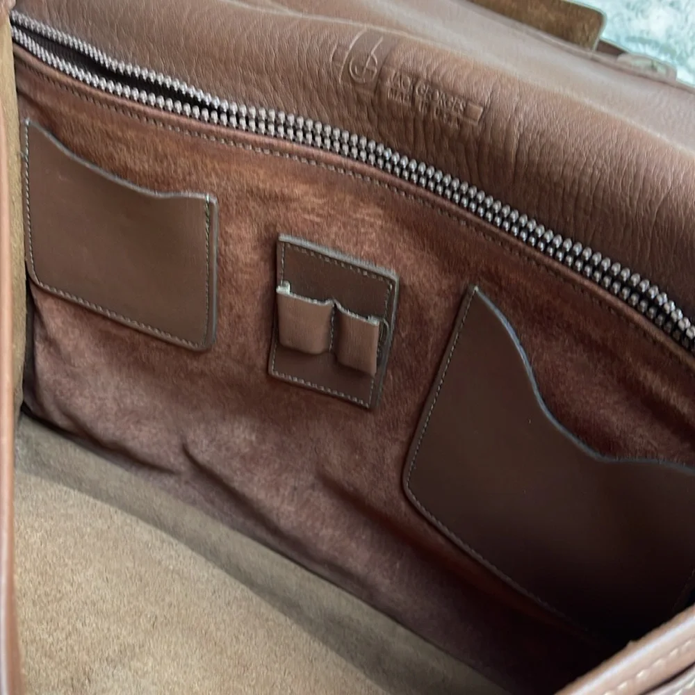 Jack George’s messenger leather bag